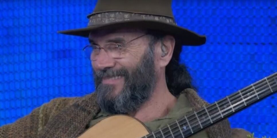 Almir Sater no Domingão (Foto: Reprodução)