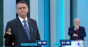 Bolsonaro fica constrangido ao vivo e se exalta ao ser encurralado por Lula sobre compra de Viagra (Foto: Reprodução / Globo)