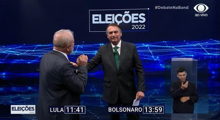 Debate do Band tem momento tenso entre Lula e Bolsonaro (Foto: Reprodução)