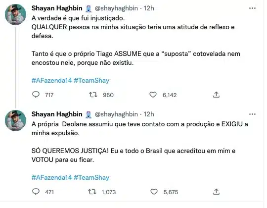 Shayan desabada nas redes sociais (Foto Reprodução/Internet)