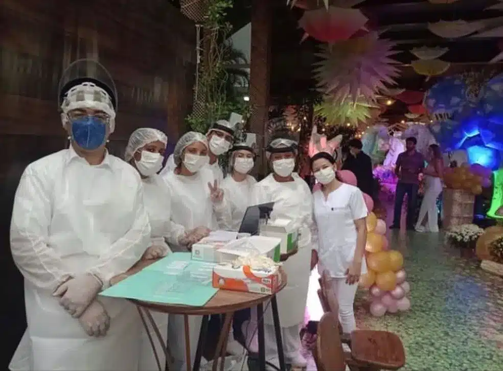 Uma equipe de laboratório testou todos os convidados da festa (Foto Reprodução/Instagram)