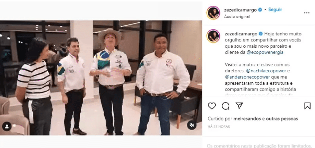 O famoso cantor sertanejo assumiu nova parceria (Foto: Reprodução)