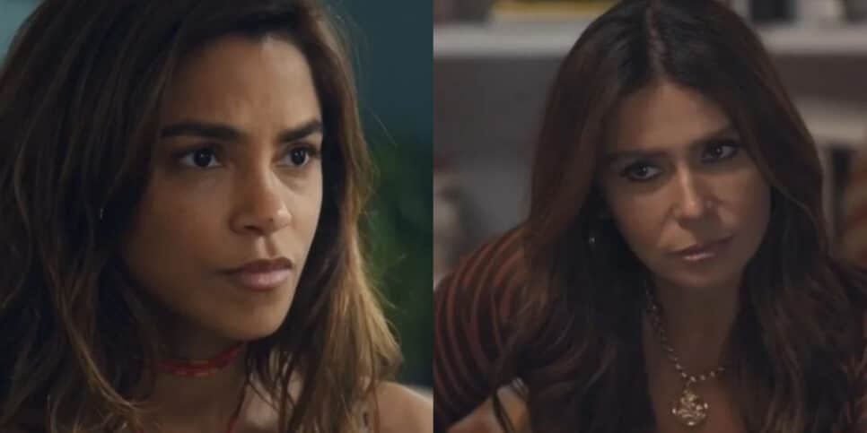 Em Travessia: Helô interroga Brisa para saber quem ajudou a mocinha, que quase põe tudo a perder com Oto (Imagem Reprodução Internet)