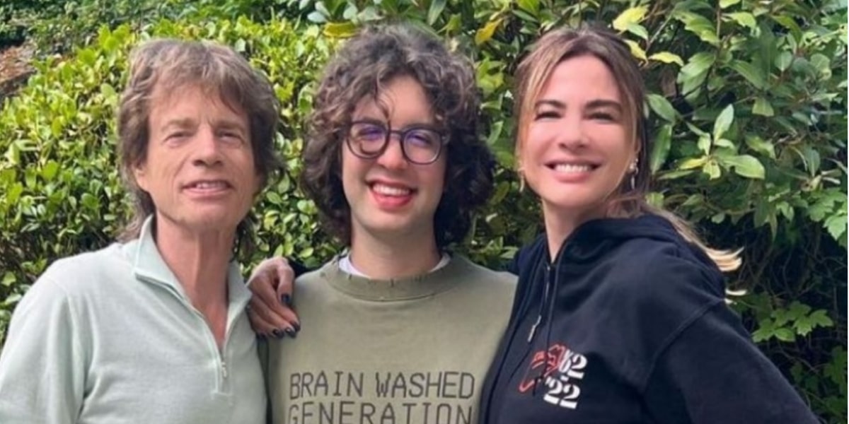 Luciana Gimenez com seu filho Lucas e Mick Jagger (Imagem Reprodução Internet)