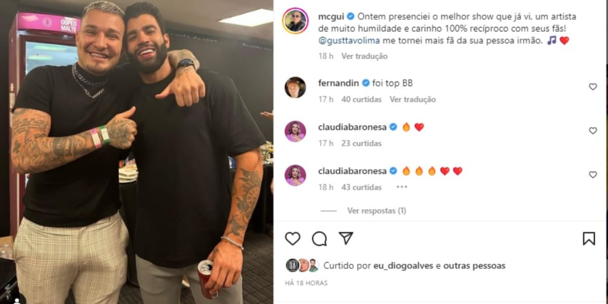 Volume da calça de Mc Gui chama atenção de seguidores (Imagem Reprodução Instagram)