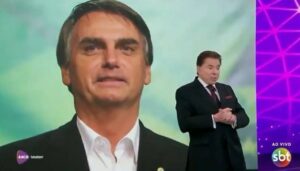 Silvio Santos e Bolsonaro no Teleton de 2018 (Foto: Reprodução / SBT)