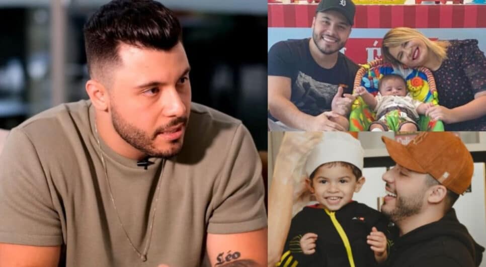 No 'Caldeirão' do último sábado (19), Murilo Huff se emociona ao revelar se filho herdou dom de Marília Mendonça (Foto: Reprodução / Instagram / Montagem HoraDoBenefício)