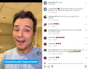 Padrinho da maratona, Celso Portiolli lamenta ausência no Teleton deste final de semana e explica motivo (Foto: Reprodução / Instagram)