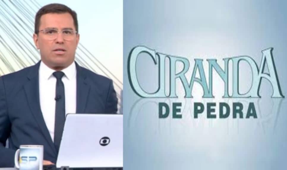 Rodrigo Bocardi interrompeu jornal na Globo para anunciar morte de estrela da novela Ciranda De Pedra: "Tristeza" (Foto: Reprodução / Globo / Montagem HoraDoBenefício)