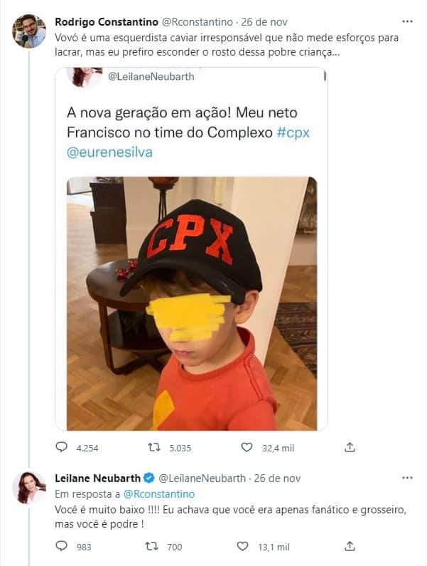 Leilane Neubarth perde a paciência após críticas sobre foto do neto: “Você é podre” (Foto: Reprodução)