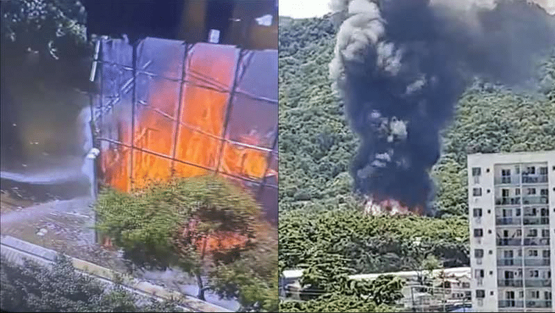 Urgente! Incêndio consume Projac e destrói estúdios da TV Globo (Foto: Reprodução)