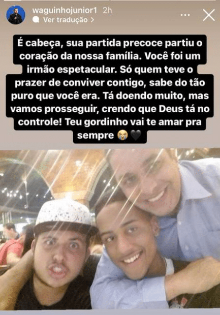 o filho de Waguinho, Lucas Felipe, de 22 anos, ex-vocalista do grupo 'Os Morenos' foi morto (Foto: Reprodução)