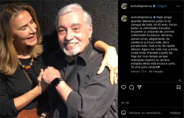 Maitê Proença homenageia Pedro Paulo Rangel (Foto: Reprodução/Instagram)