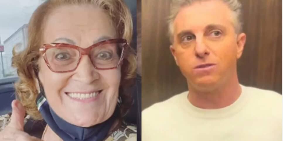 Sogra de Luciano Huck cometeu uma gafe durante o "Domingão" (Foto Reprodução/Montagem/AaronTuraTv)