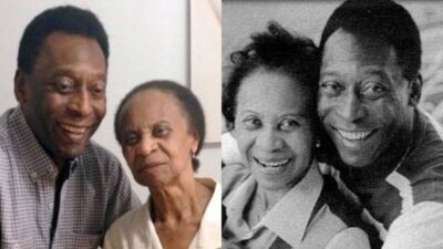 Edson Arantes do Nascimento o Pelé e sua mãe Celeste Arantes (Foto: Reprodução/Internet)