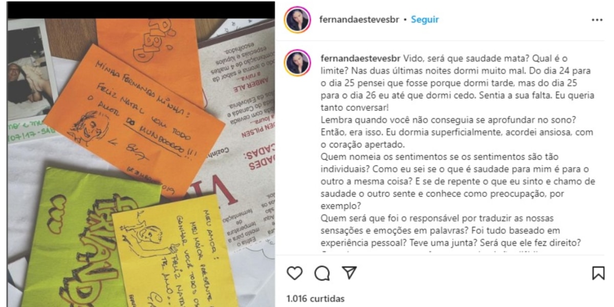 viúva de Erasmo Carlos após primeiro natal sem o cantor (Imagem reprodução Instagram)