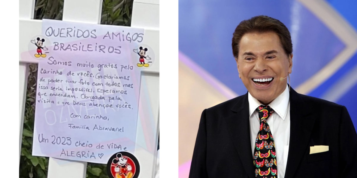 Silvio Santos deixa recado para brasileiros na porta de mansão nos Estados Unidos (Imagem Reprodução  Internet)