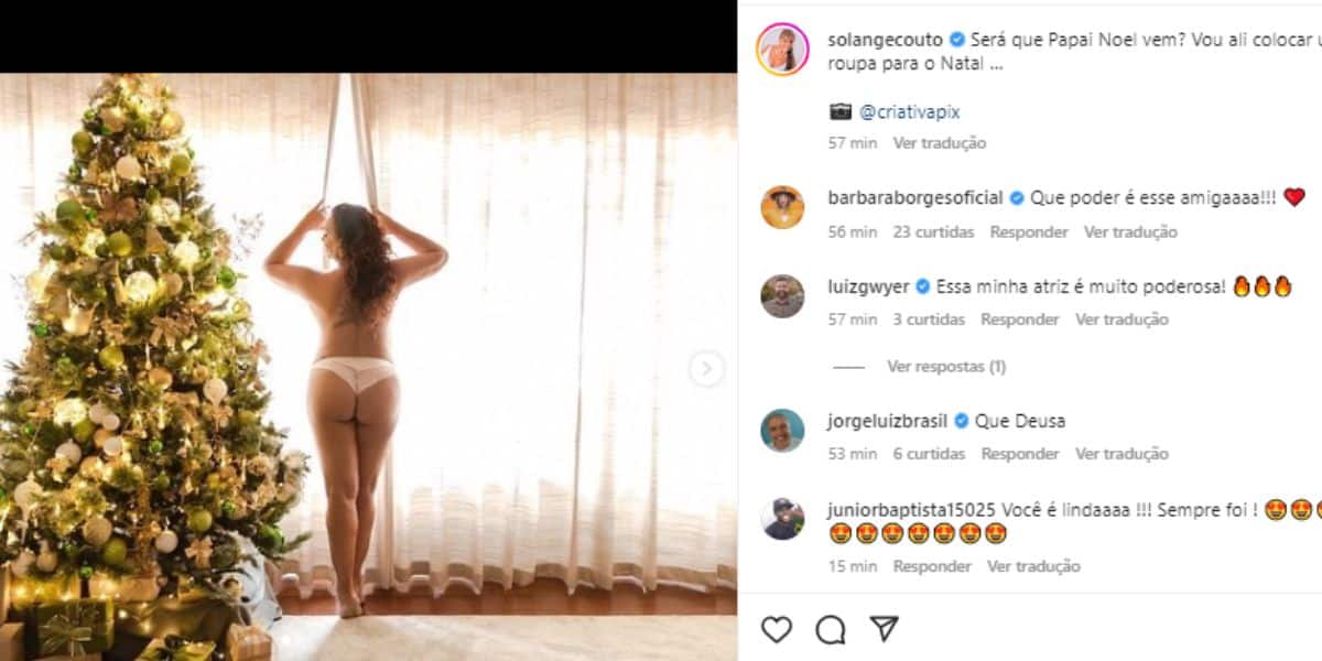 Aos 65, Solange Couto posta foto sem sutiã e com micro fio-dental: “Poderosa”