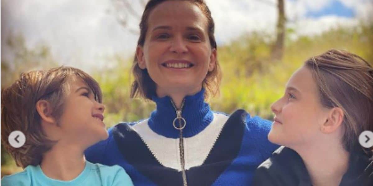 Fernanda Rodrigues e os filhos, Luísa e Bento (Foto: Reprodução/Instagram)