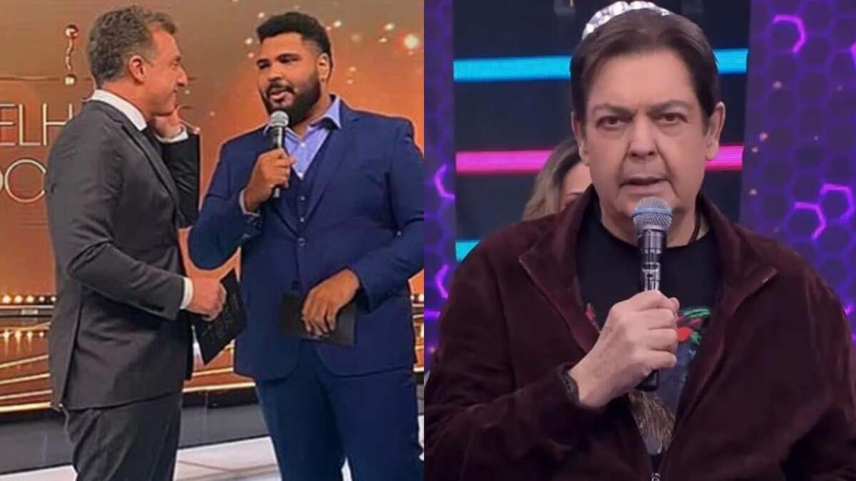 Comediante Paulo Vieira com Luciano Huck na Globo