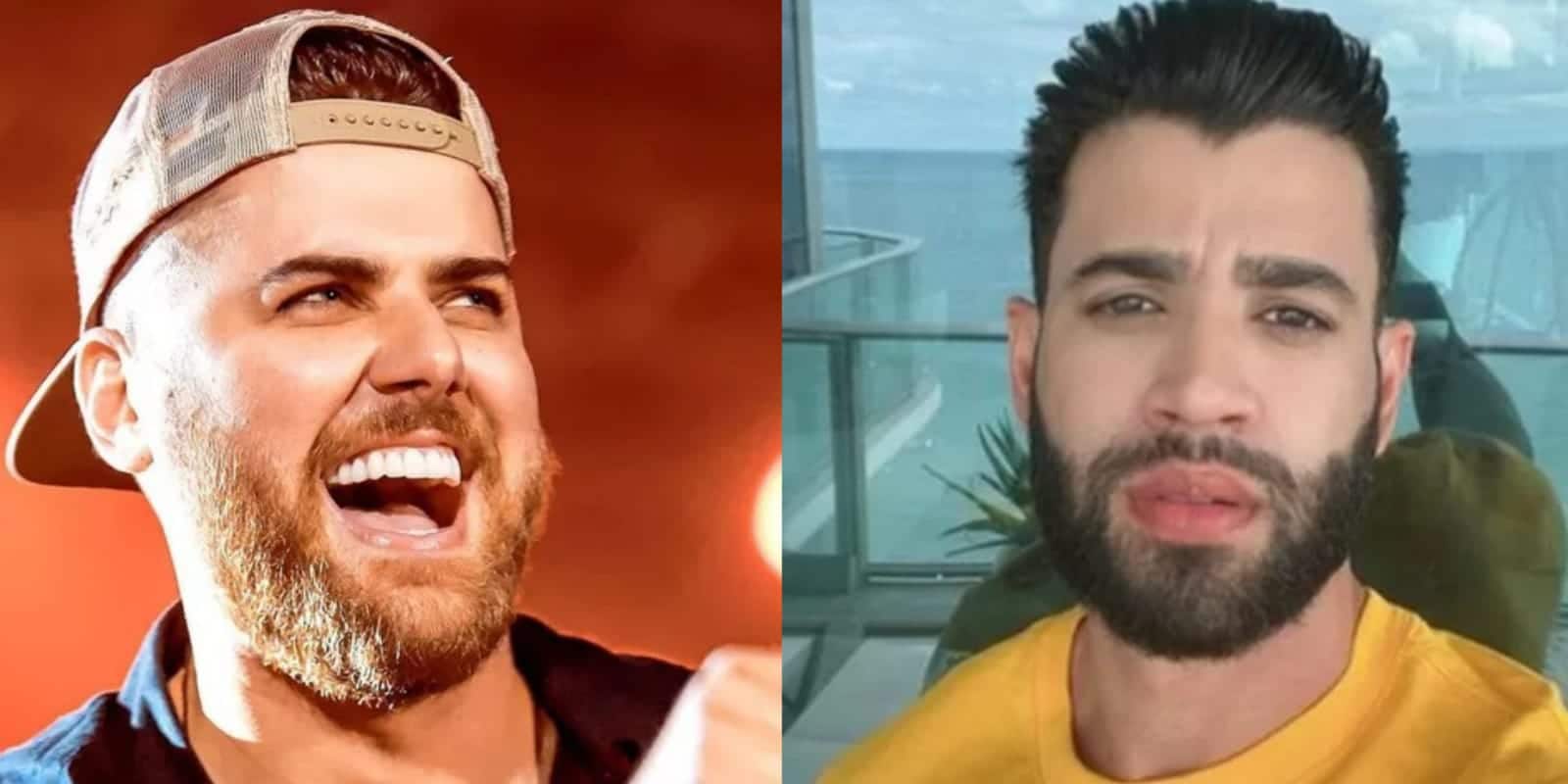 O marido de Andressa Suita e o cantor sertanejo chamaram a atenção dos internautas (Foto: Reprodução)