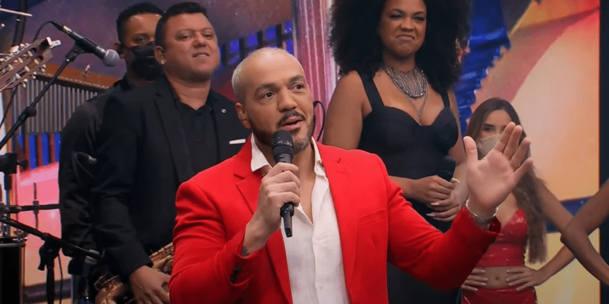 Belo em participação no Faustão na Band (Foto: Reprodução)