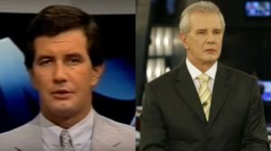 Celso Freitas foi âncora do Jornal Nacional (Foto: Reprodução / Globo / Record TV)