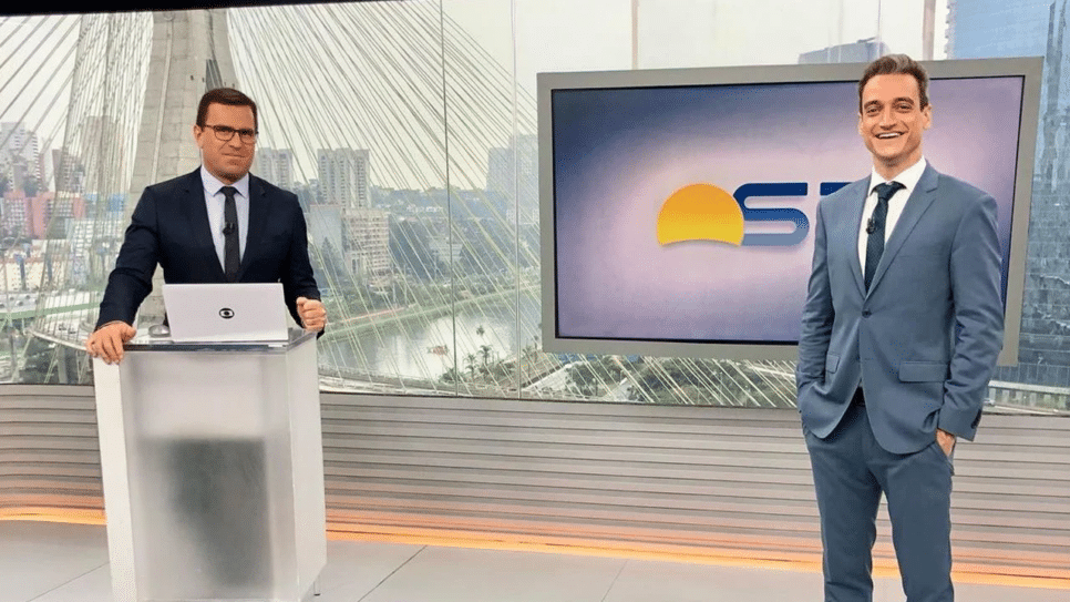 Rodrigo Bocardi e Tiago Scheuer comandam o Bom dia Brasil, na Globo (Foto: Reprodução)