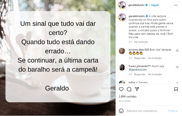 O famoso apresentador da Record fez uma declaração especial nas redes sociais (Foto: Reprodução)