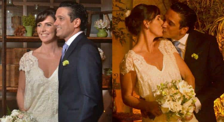 Glenda Kozlowski e Luís Tepedino, no dia do casamento deles (Foto Reprodução/Montagem/Internet)