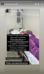 Dayanne Bezerra expôs a mãe em hospital (Foto: Reprodução / Instagram)