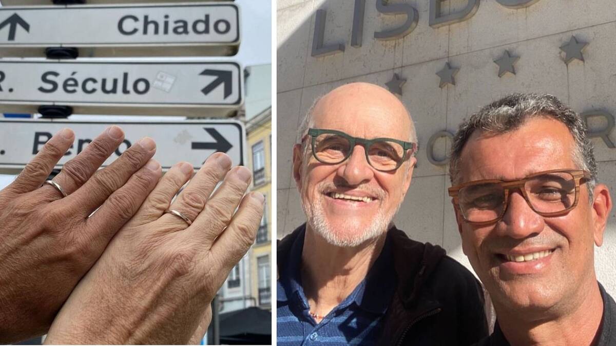 Marcos Caruso da Globo e seu marido em Portugal