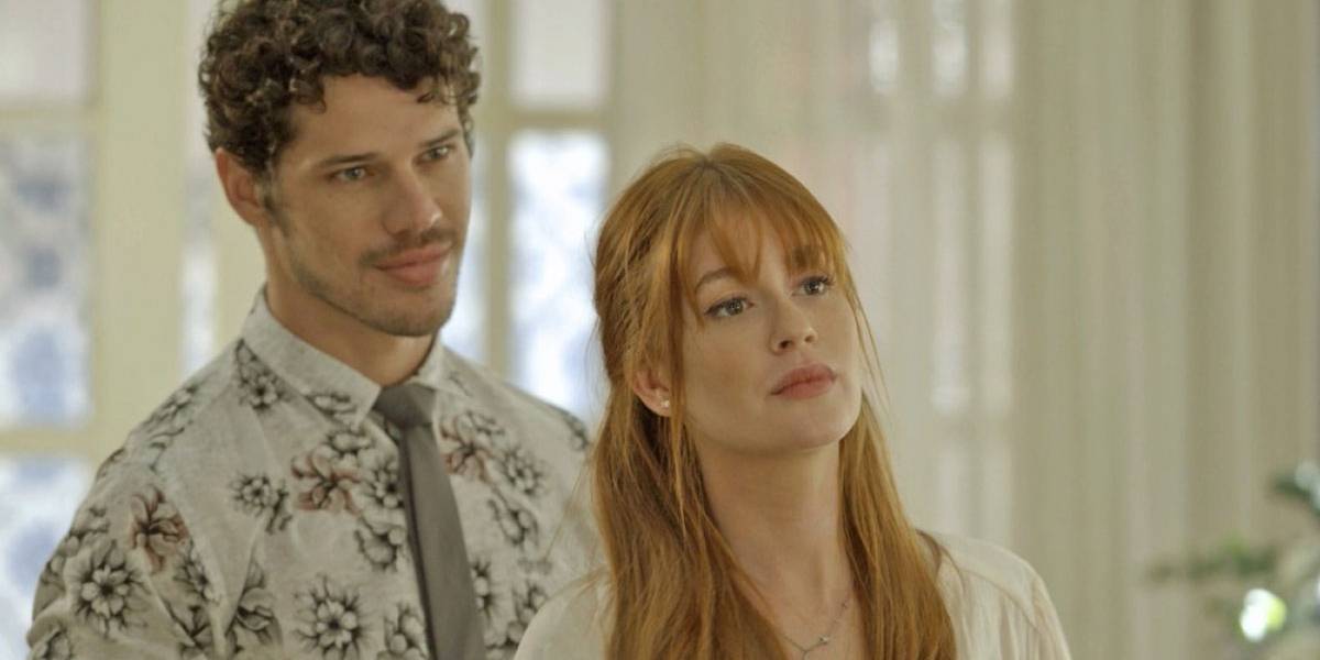 Marina Ruy Barbosa e José Loretto em "O Sétimo Guardião" (Foto Reprodução/Globo)