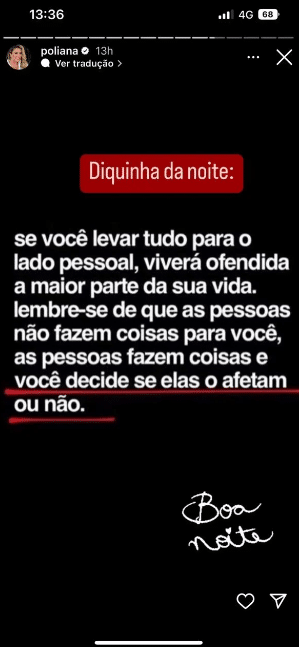 A famosa mulher do cantor sertanejo fez uma publicação que rendeu muito falatório (Foto: Reprodução)