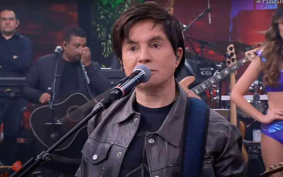 Xororó no programa do "Faustão" na Band (Foto Reprodução/Internet)