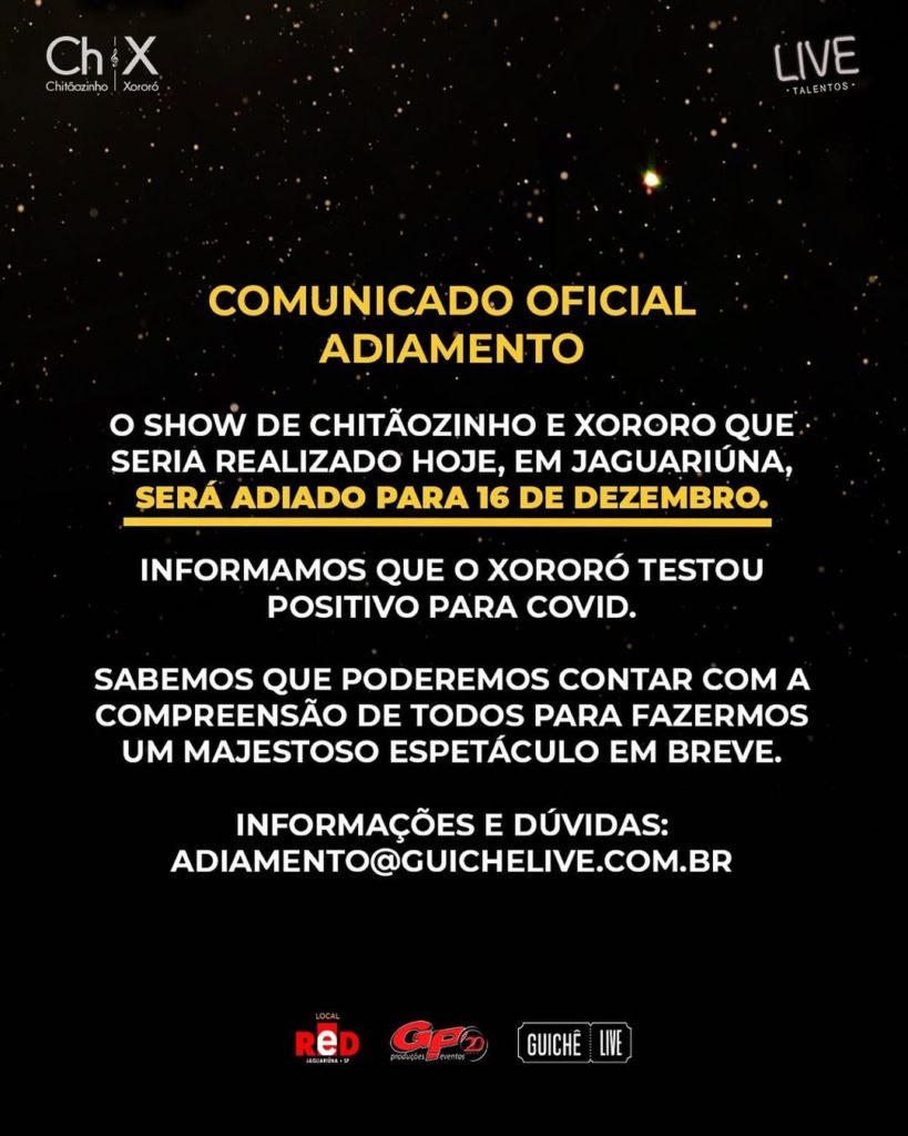 O famoso cantor sertanejo e irmão de Chitãozinho falou sobre diagnóstico inesperado (Foto: Reprodução)