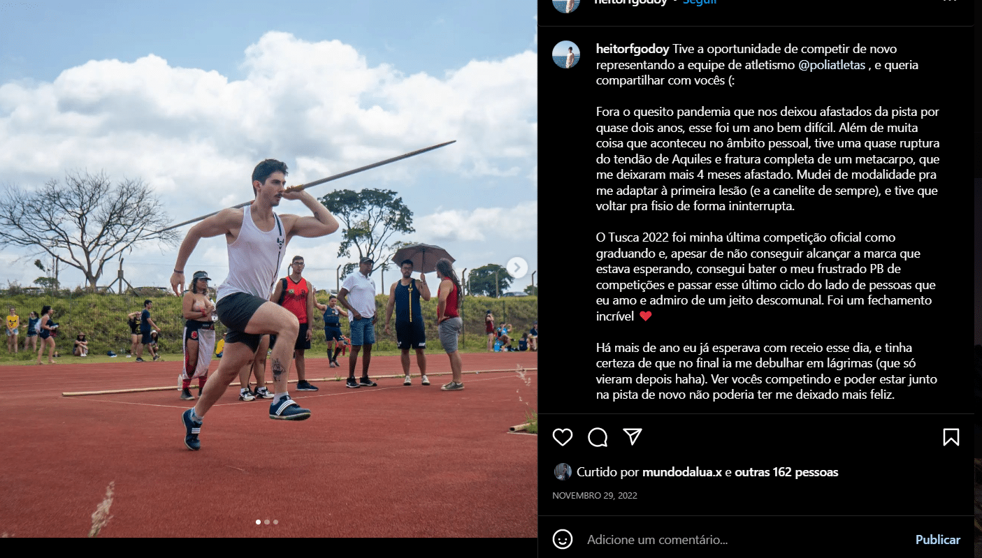 Publicação de Heitor Godoy (Foto Reprodução/Instagram)