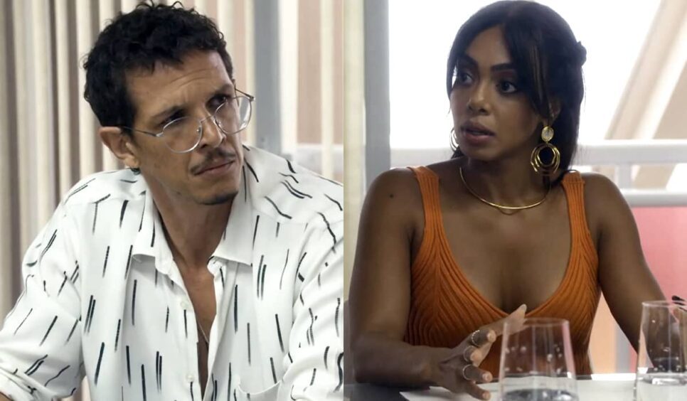 Gil (Rafael Losso) e Talita (Dandara Mariana) em Travessia da Rede Globo