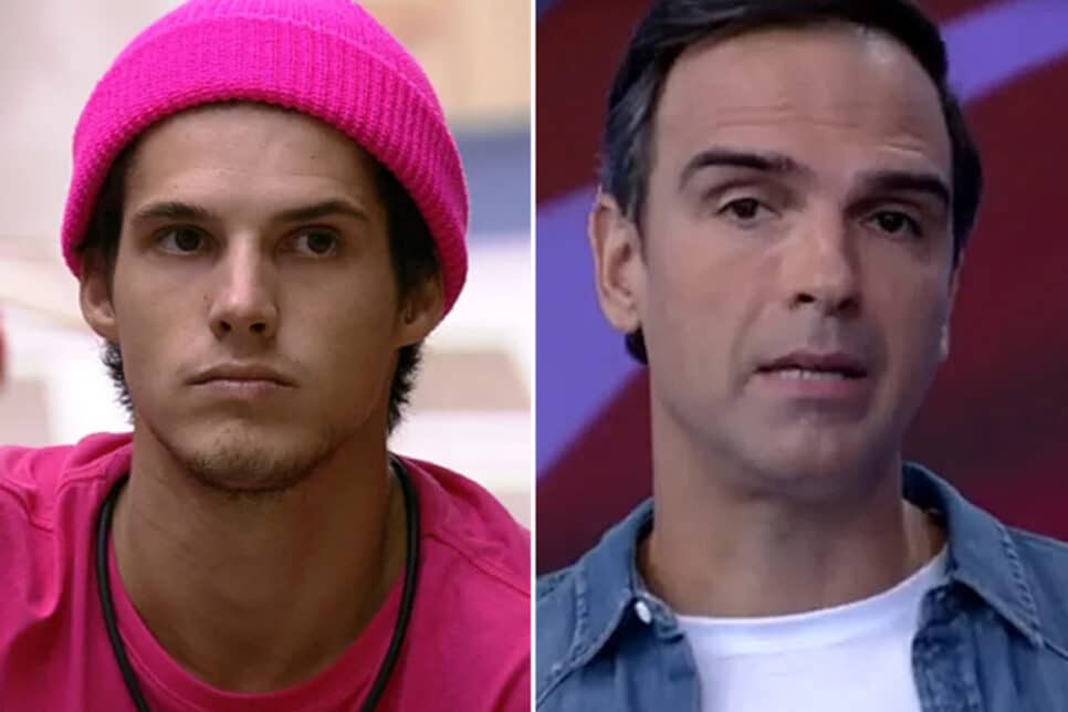 Gabriel Tavares e o apresentador do BBB23 Tadeu Schmidt da Rede Globo