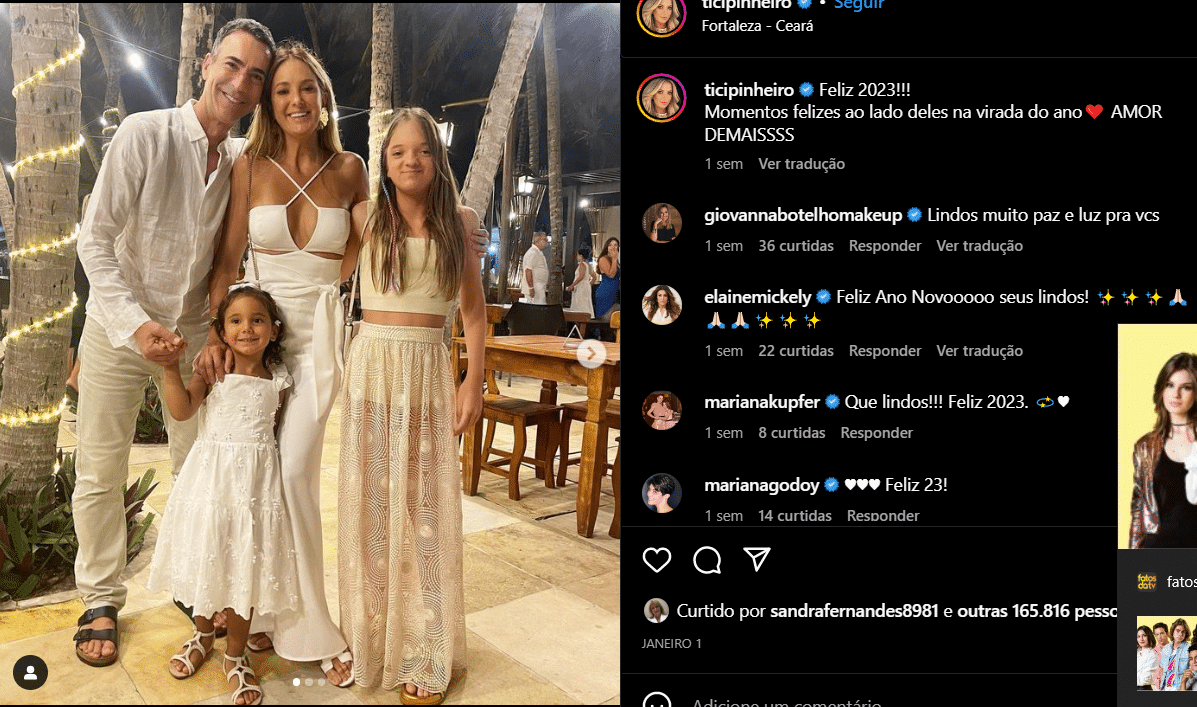 Ticiane e César Tralli curtindo as festas de fim de ano juntos (Foto Reprodução/Instagram)