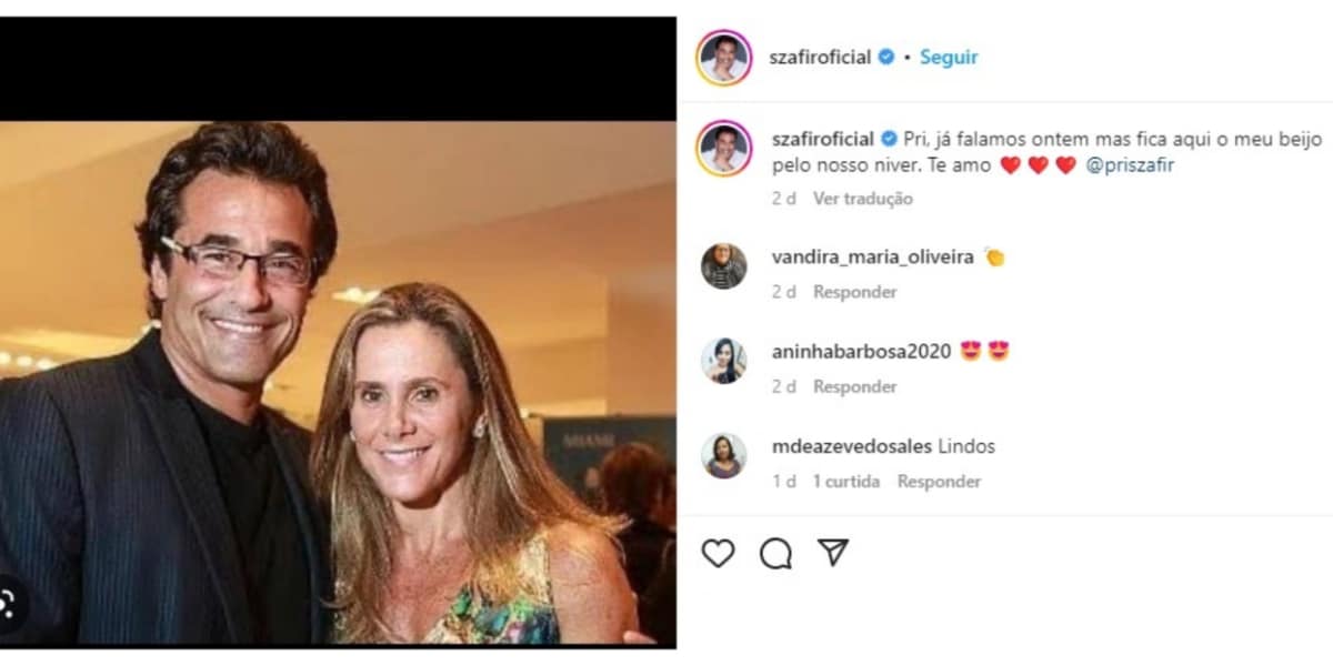 Luciano Szafir choca os seguidores ao postar foto com irmã gêmea, Priscila Szafir (Imagem Reprodução Instagram)