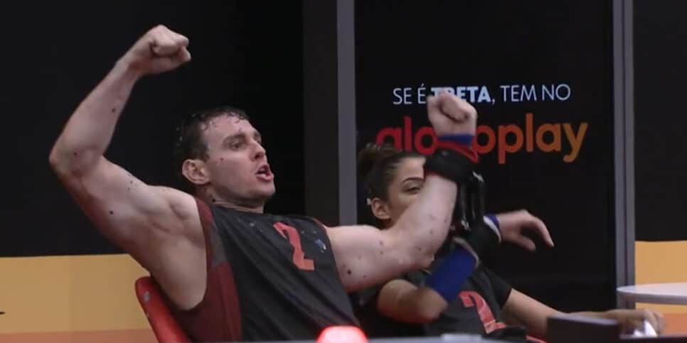 BBB23: Gustavo se irrita com Bruna Griphao durante prova de imunidade (Imagem Reprodução Globoplay)
