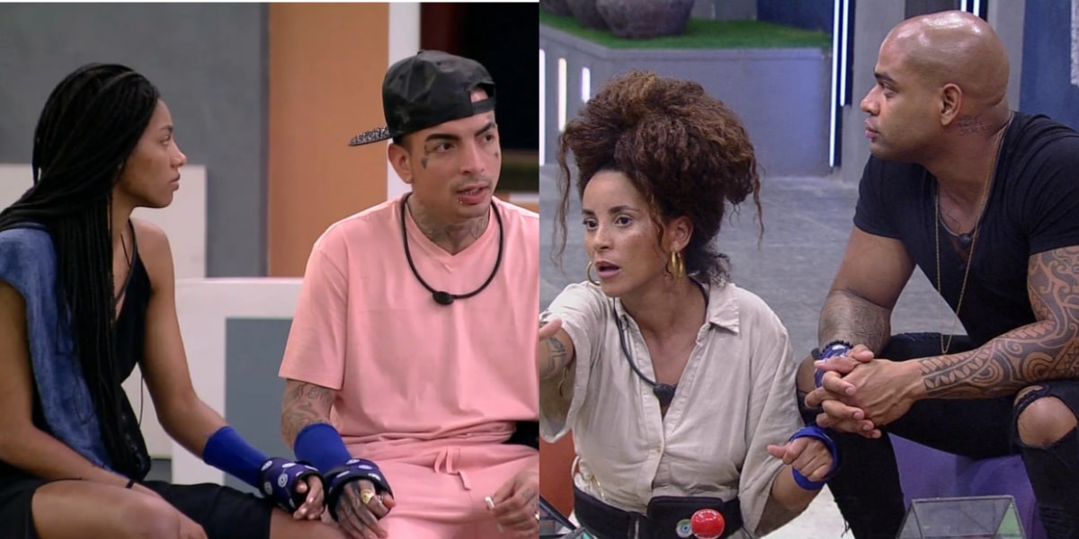 BBB23: Tina, Mc Guimê, Domitila e Cesar, as sisters discutem após jogo da discórdia (Imagem Reprodução Internet)