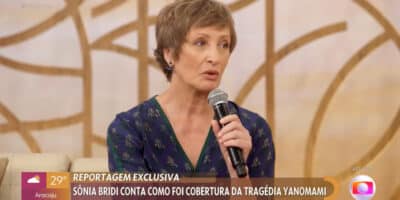 Sonia Bridi faz relato emocionante sobre matéria do povo yanomami no Encontro (Imagem Reprodução Gshow)