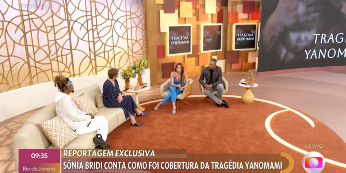 Sonia Bridi faz relato emocionante sobre matéria do povo yanomami no Encontro (Imagem Reprodução Gshow)