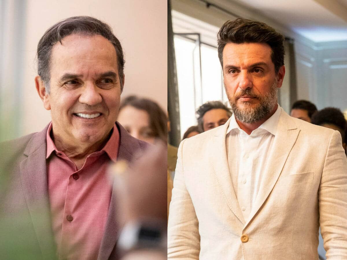 Guerra (Humberto Martins) e Moretti (Rodrigo Lombardi) em Travessia