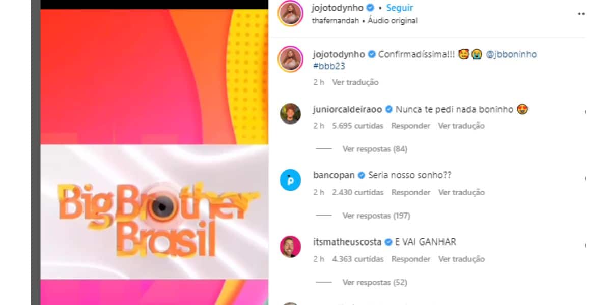 Jojo Todynho confirma que irá participar do BBB 23 e web vai a loucura: ‘confirmadíssima’