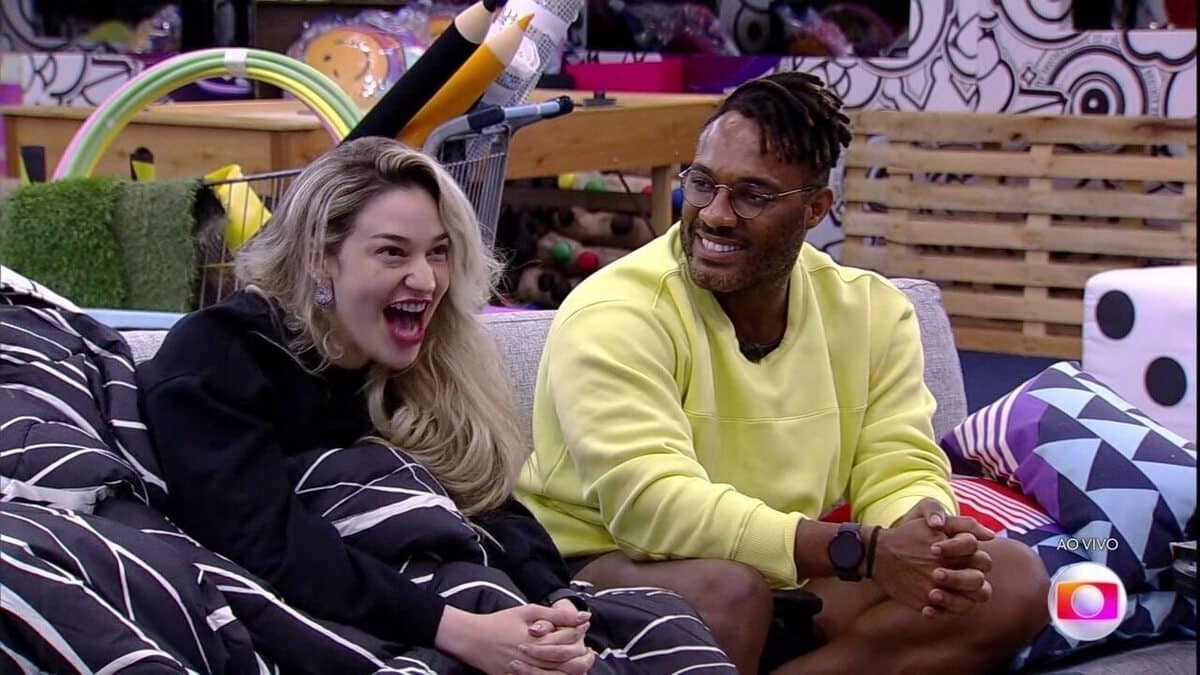 Marília Miranda e Fred Nicácio no quarto secreto do BBB23 da Rede Globo