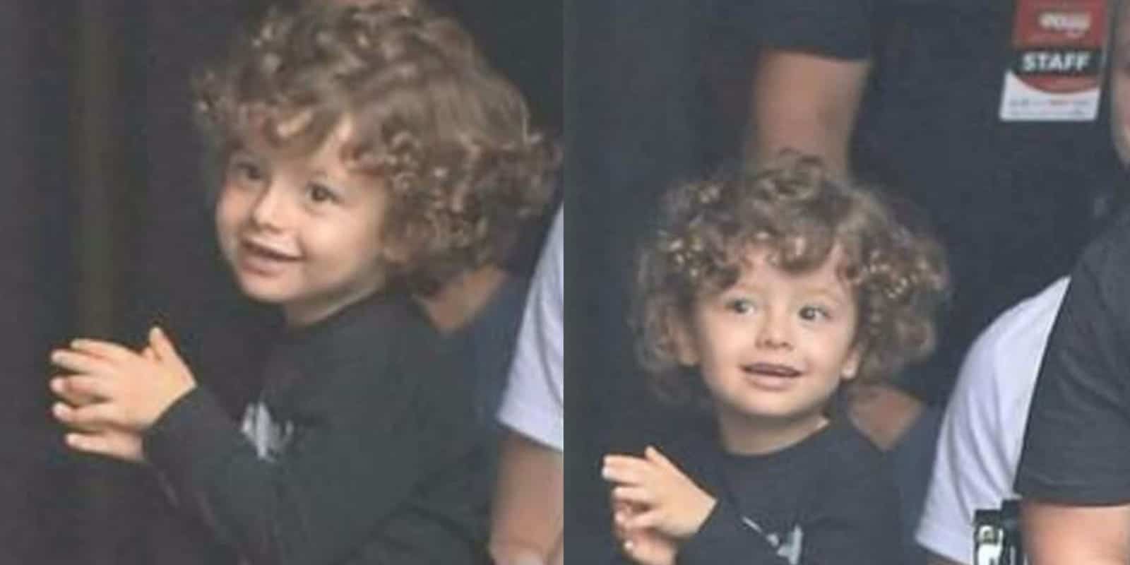 Theo, filho de Sandy e Lucas Lima, quando pequeno (Foto Reprodução/Montagem/Aarontura TV)