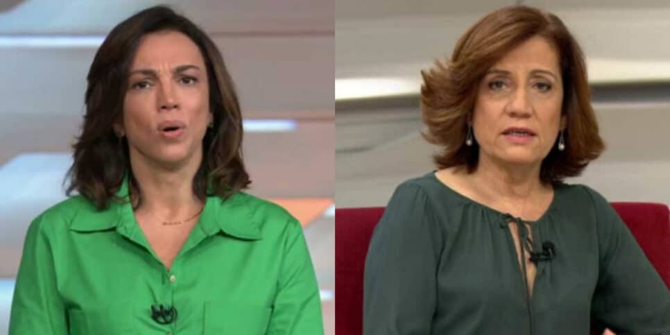 Ana Paula Araújo e Miriam Leitão entram em 'discussão' ao vivo (Foto: Montagem HoraDoBenefício)